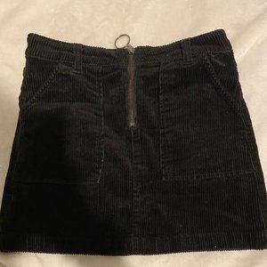 Size 0 black cord skirt with zipper